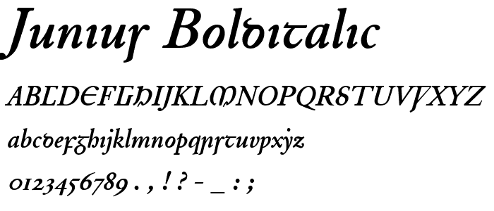 Junius BoldItalic font